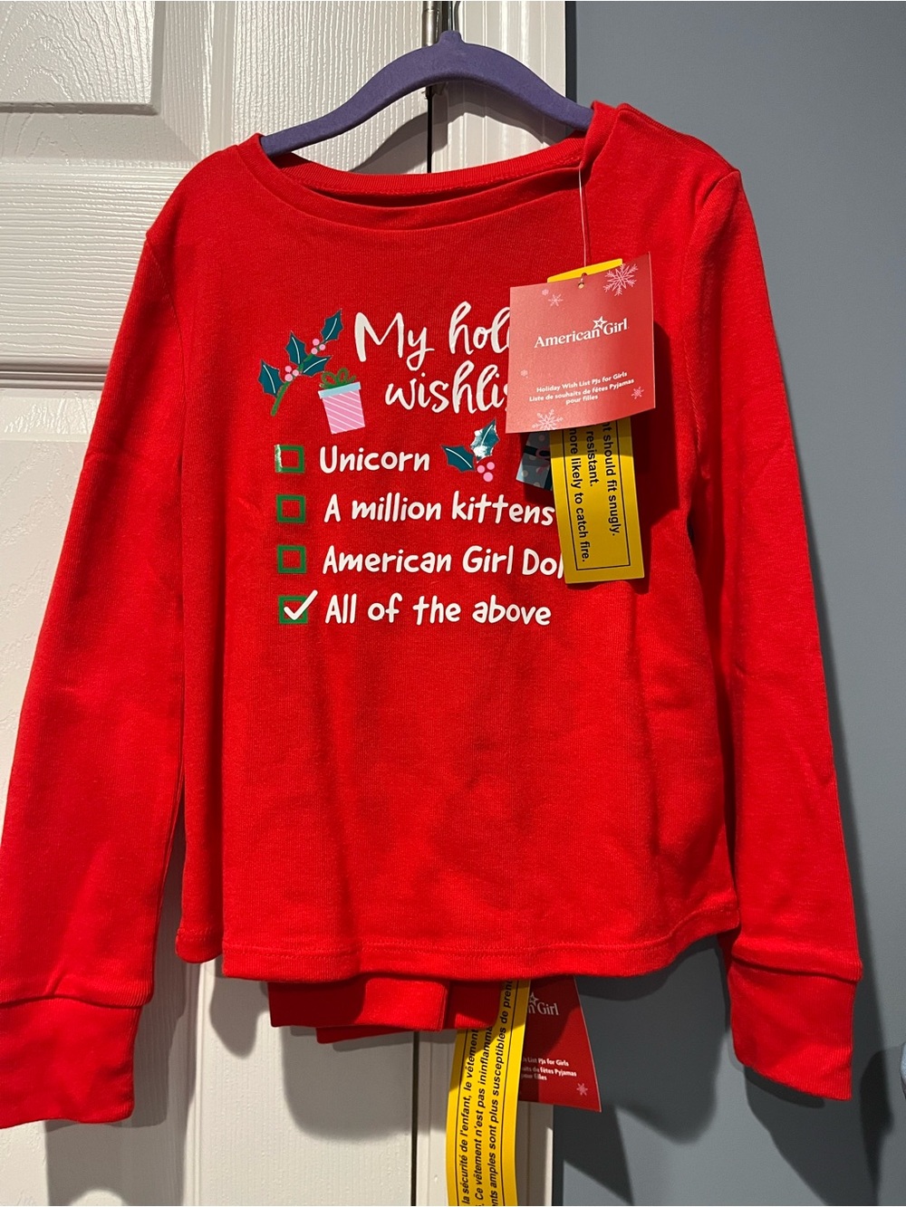 American Girl Red Long-Sleeve Holiday Graphic Tee